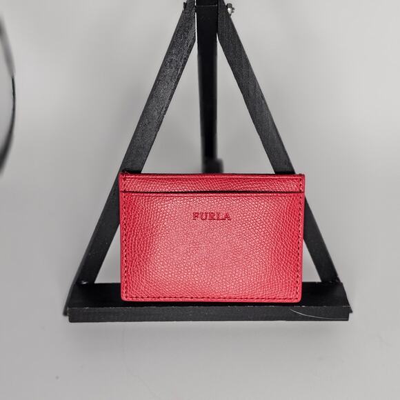 FURLA Handbags - .🌟 NWOT Furla Camelia Textured Leather Card Holder / Wallet - Vibrant Ruby Red